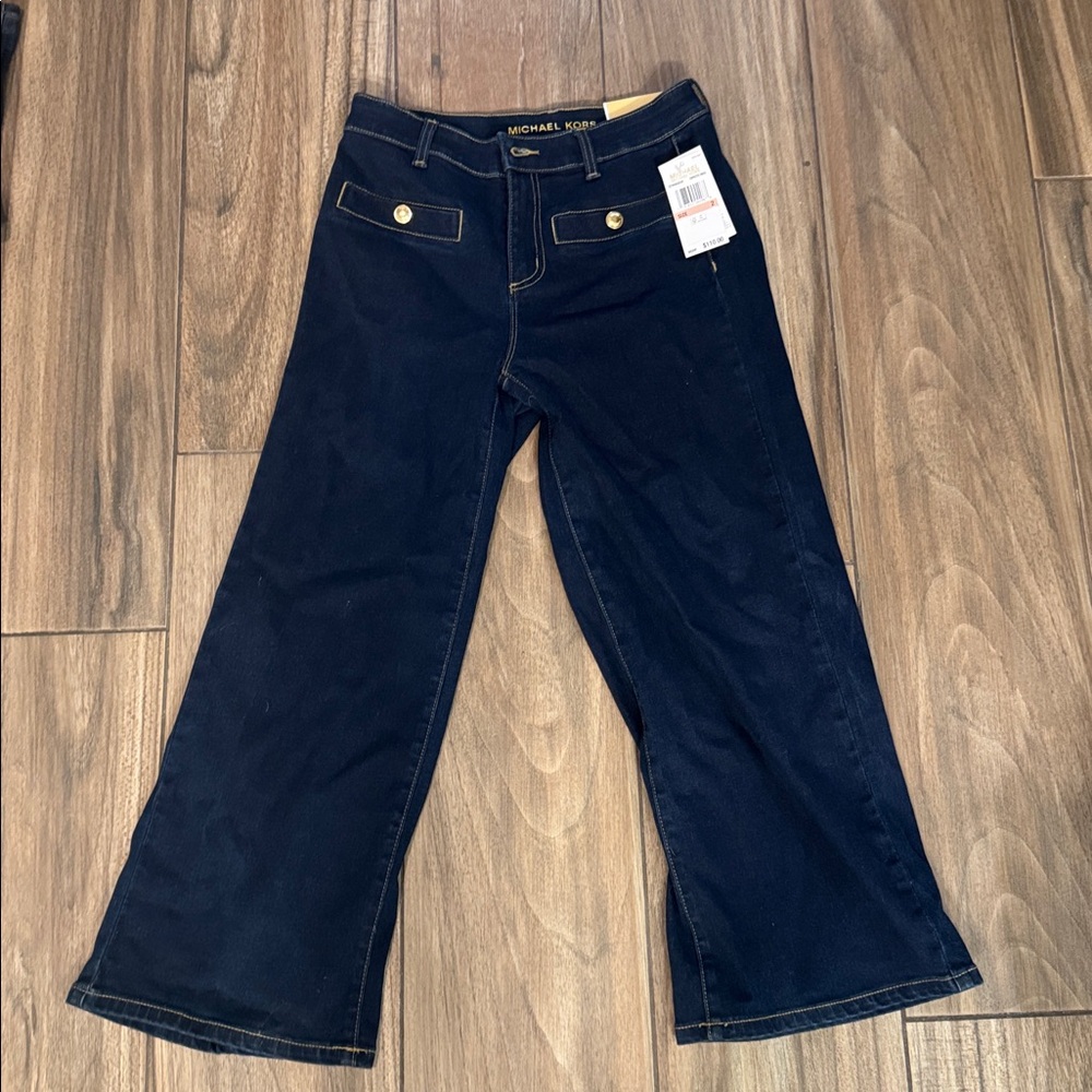 Michael Kors Dark Blue Wide-Leg Pants